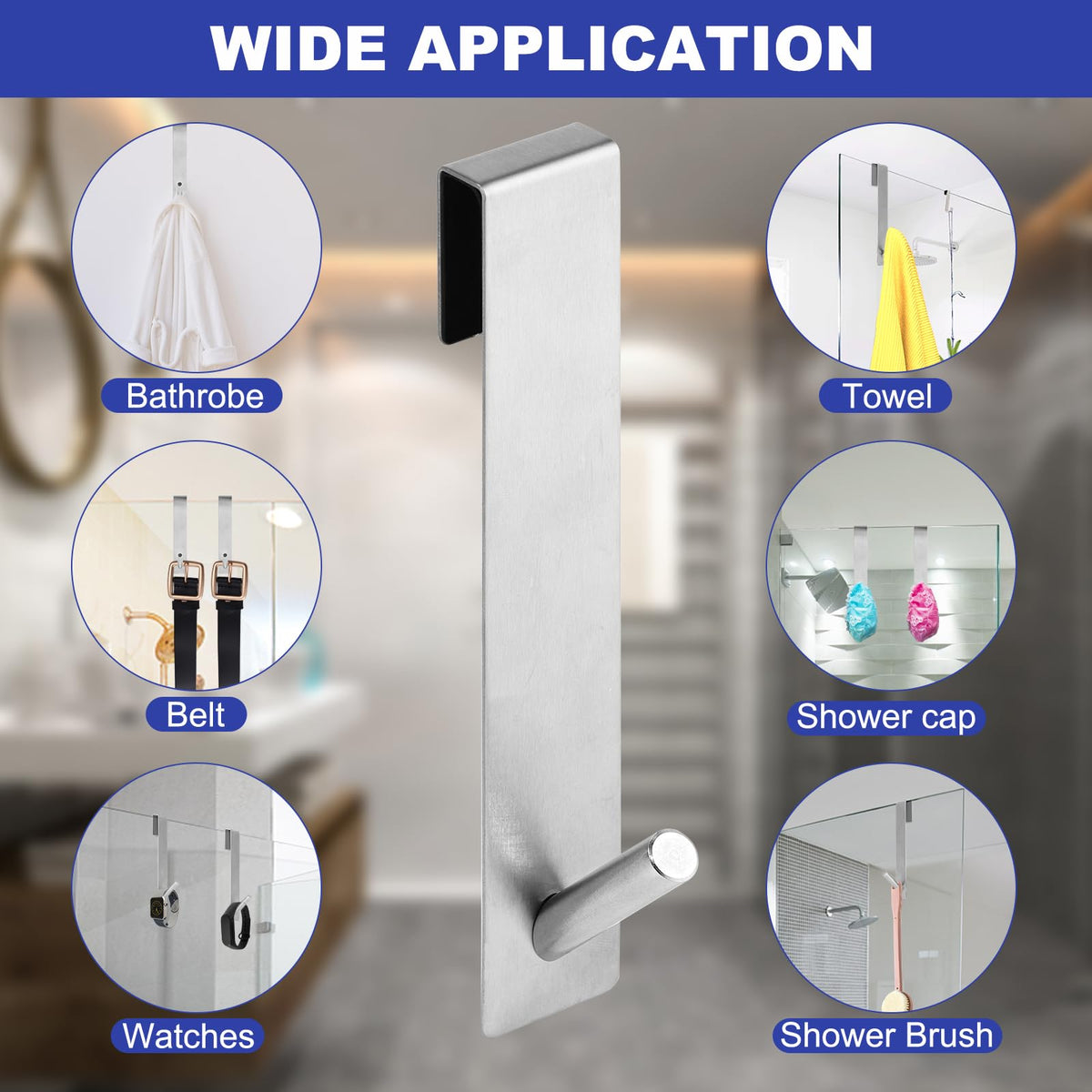 ShowrCove™ Shower Door Hooks (2 Pcs)