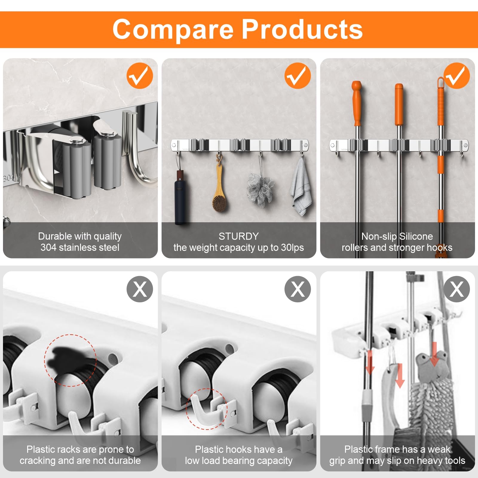 ShowrCove™ Broom Holder Rack