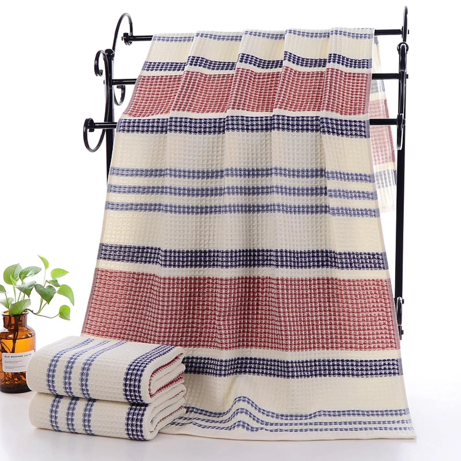 Goodinary® Cotton Honeycomb Waffle Soft Bath Towel (2 Pcs)