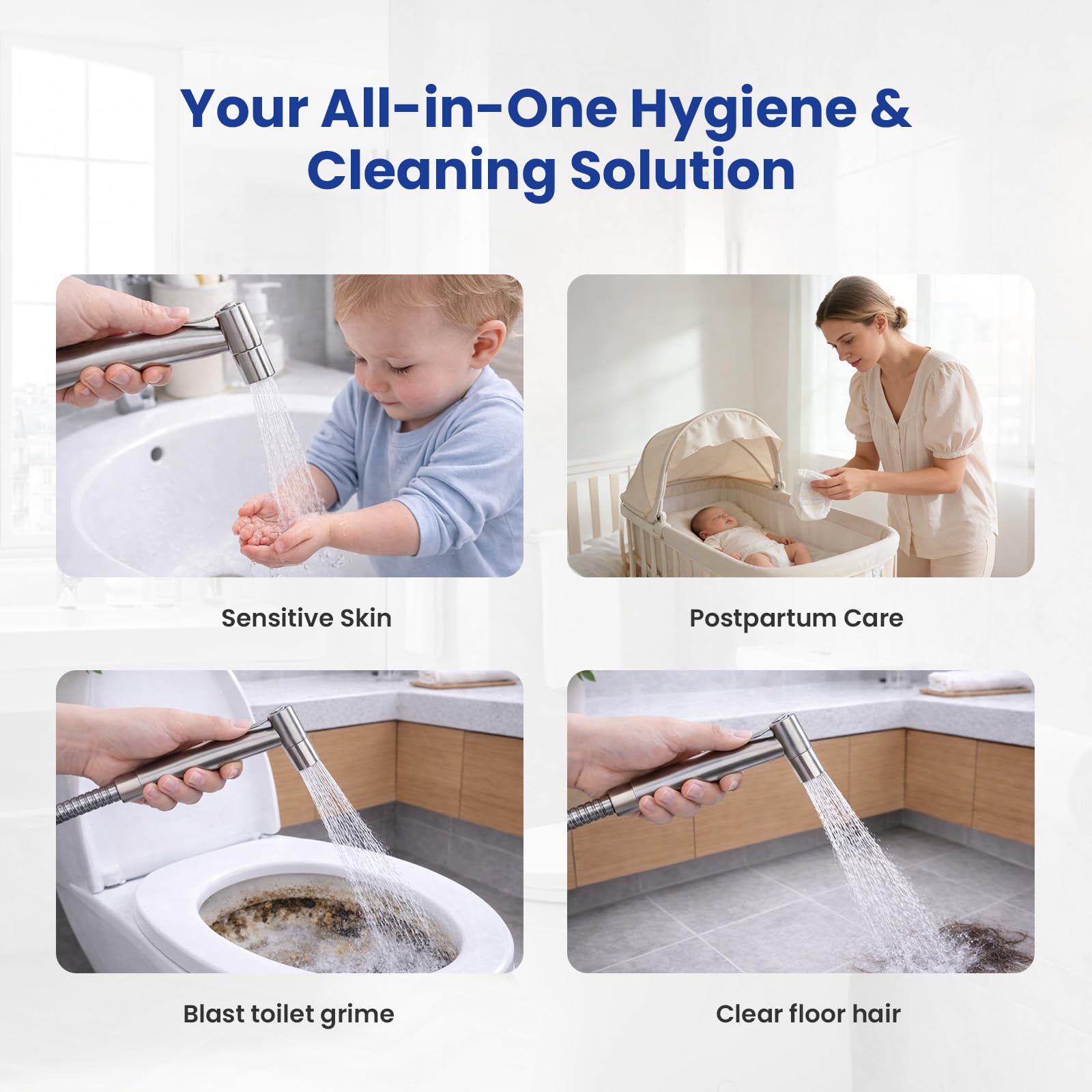 ShowrCove™ Handheld Bidet Sprayer Stainless Steel Toilet Sprayer Set