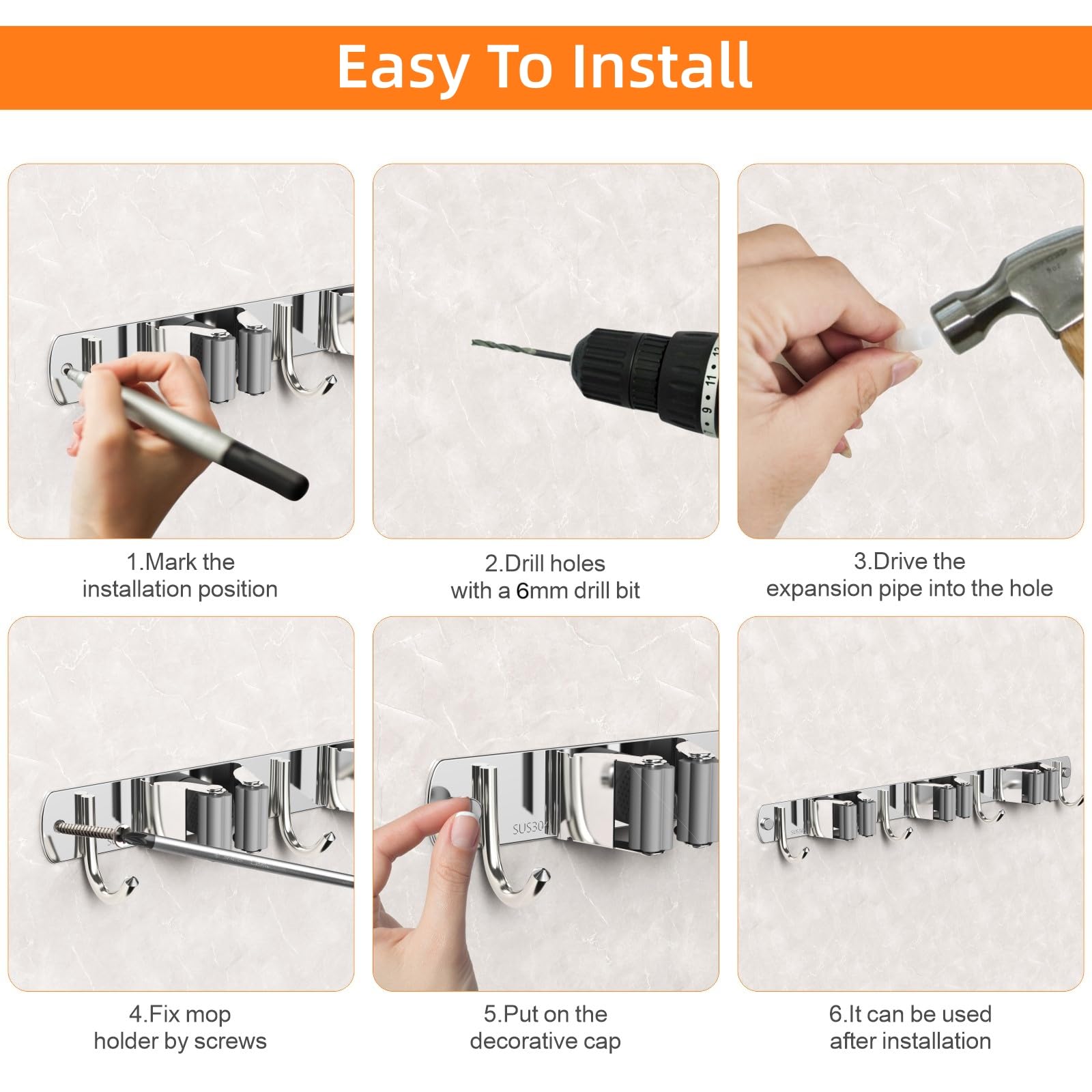 ShowrCove™ Broom Holder Rack