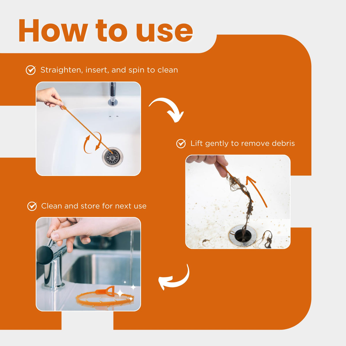 ShowrCove™ Drain Clog Remover (2 Pcs)