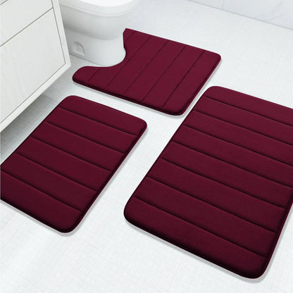 Goodinary® Memory Foam Bathroom Rug Set (3 Pcs) Goodinary
