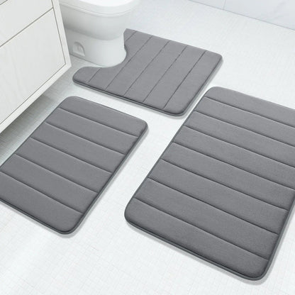 Goodinary® Memory Foam Bathroom Rug Set (3 Pcs) Goodinary