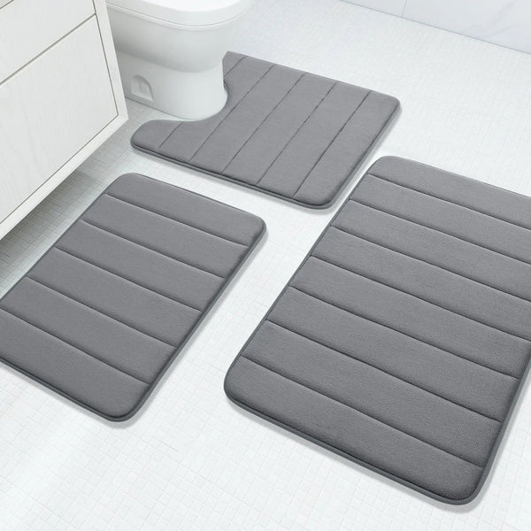 Goodinary® Memory Foam Bathroom Rug Set (3 Pcs) Goodinary