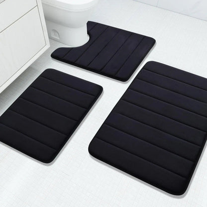 Goodinary® Memory Foam Bathroom Rug Set (3 Pcs) Goodinary